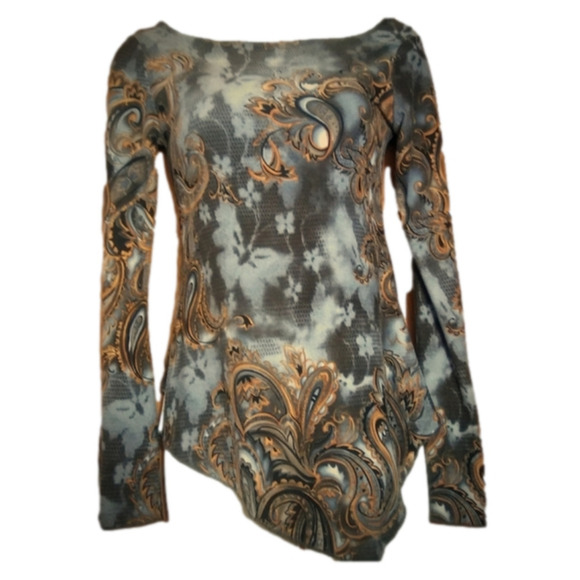 Eyeshadow Tops - EYESHADOW Stony Apparel Paisley Blouse Juniors Sm